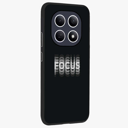 Focus Mode On Glass Case upright view showcasing strong typography statement with sleek motivational theme.