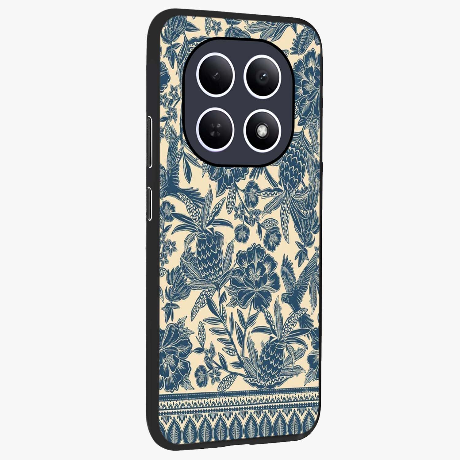 Heirloom Wild Bloom Glass Case upright view showcasing delicate wildflower artwork with timeless floral theme.