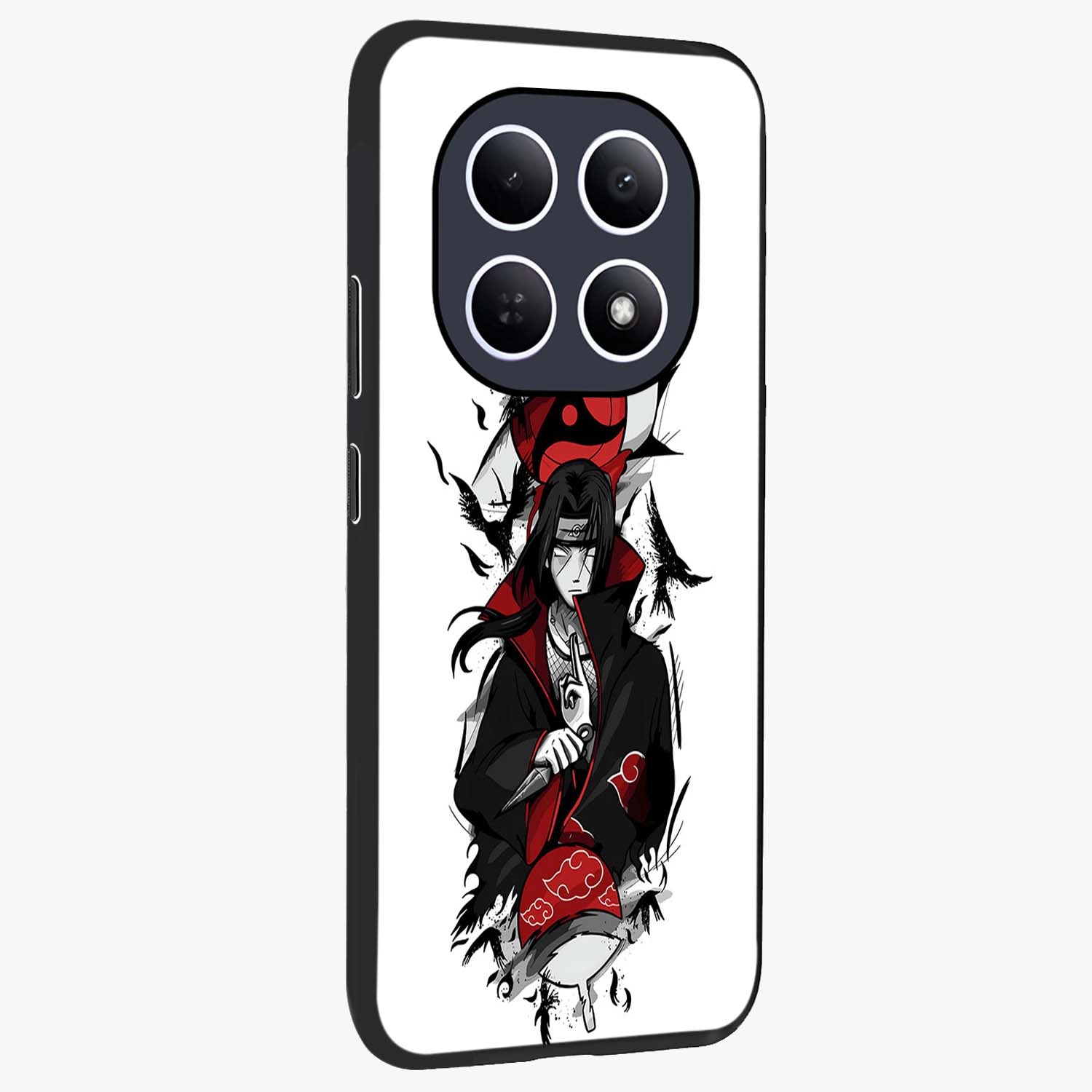 Itachi Limited Edition Naruto Anime Glass Case upright view showcasing intense anime artwork with powerful character theme.