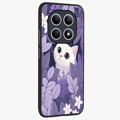 Lilac Hide Peek Cat Glass Case upright view showcasing charming cat artwork with adorable peek theme.
