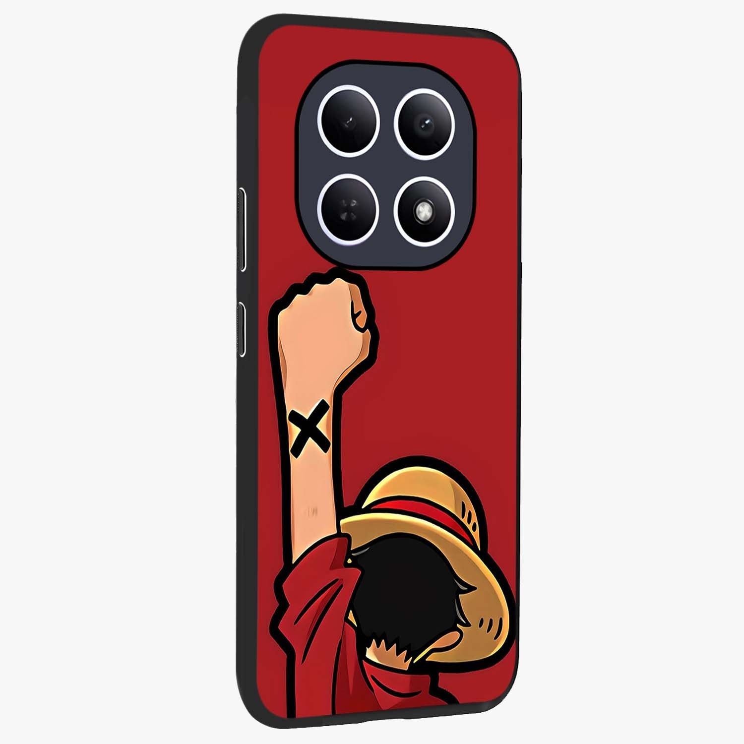 Luffy X Spirit Glass Case upright view showcasing striking anime artwork with adventurous character theme.