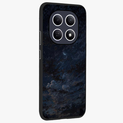 Lunar Veil Silence Glass Case upright view showcasing calm moon themed artwork with serene night atmosphere.