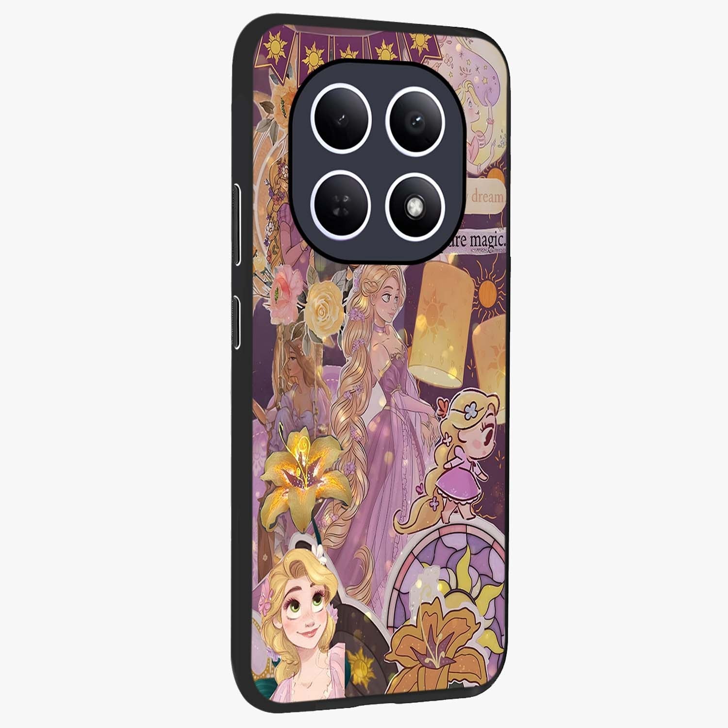 Magical Tangled Dream Glass Case upright view showcasing enchanting artistic artwork with dreamy fantasy theme.