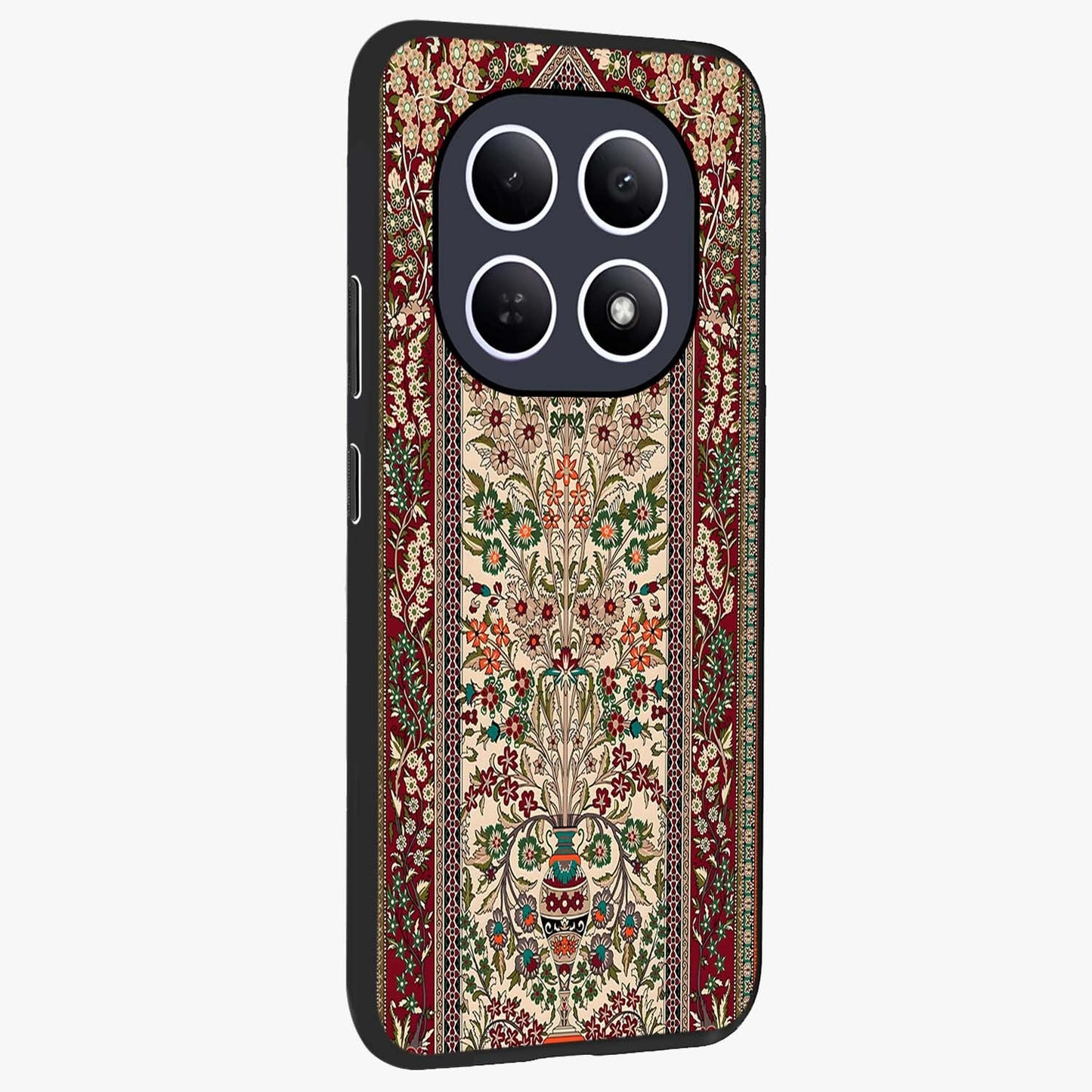 Persian Inspired Glass Case upright view showcasing decorative Persian artwork with rich heritage theme.
