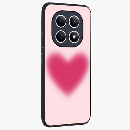 Pink Aura Heart Glass Case upright view showcasing romantic heart artwork with soft pastel theme.
