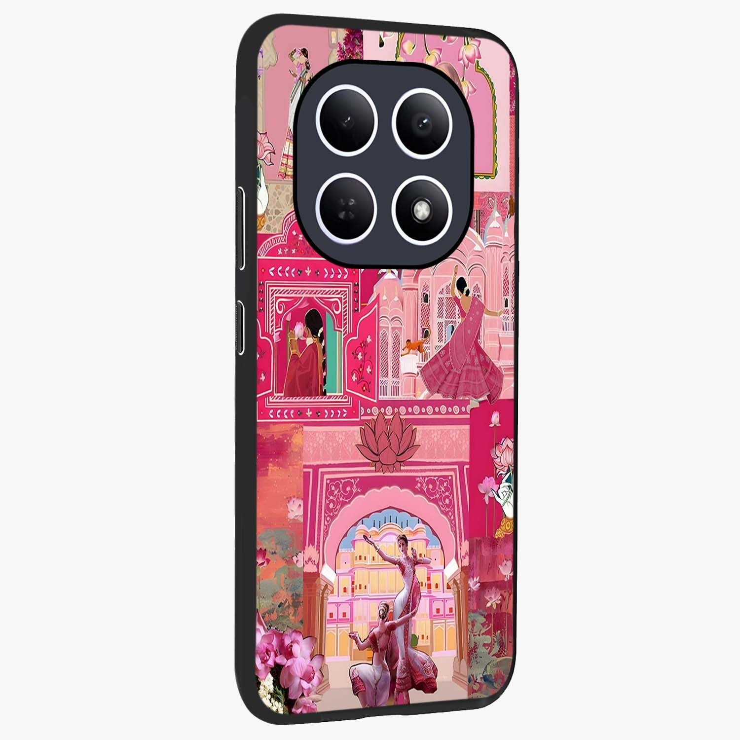 Pink Palace Muse Glass Case upright view showcasing artistic palace artwork with graceful royal theme.
