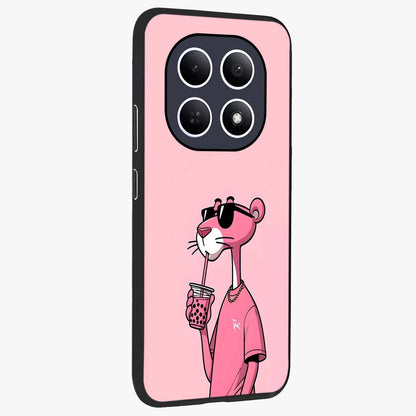 Pink Panther Glass Case upright view showcasing fun animated artwork with stylish retro cartoon theme.