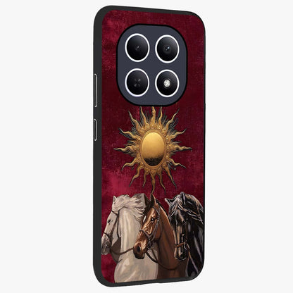 Solar Riders Glass Case upright view showcasing energetic rider artwork with bold adventure theme.