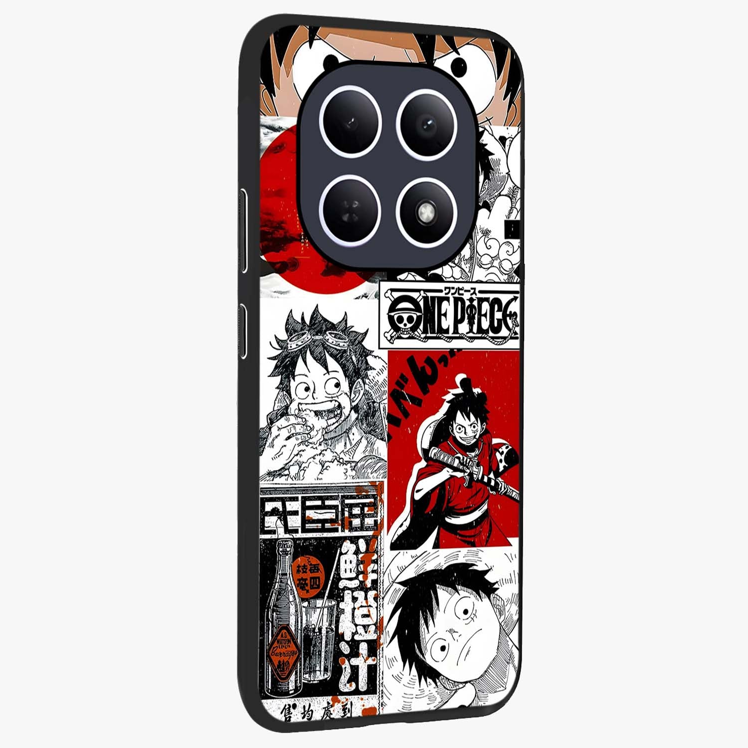 Strawhat Chaos Panels Glass Case upright view showcasing energetic anime artwork with bold adventure theme.