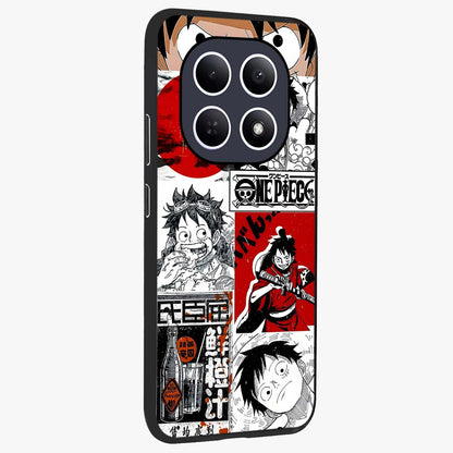 Strawhat Chaos Panels Glass Case upright view showcasing energetic anime artwork with bold adventure theme.