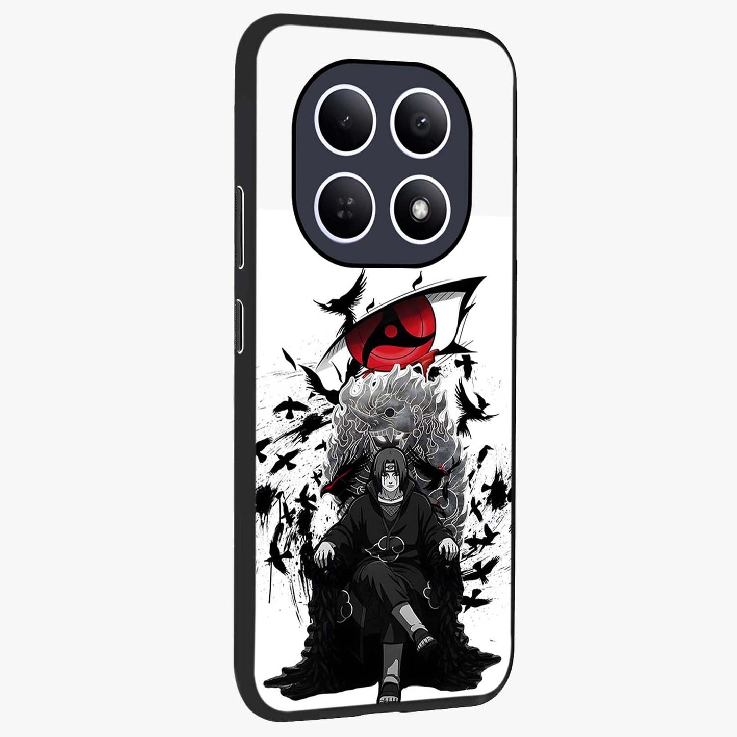 Uchiha Shadow Throne Glass Case upright view showcasing magical underwater galaxy artwork with vibrant cosmic theme.