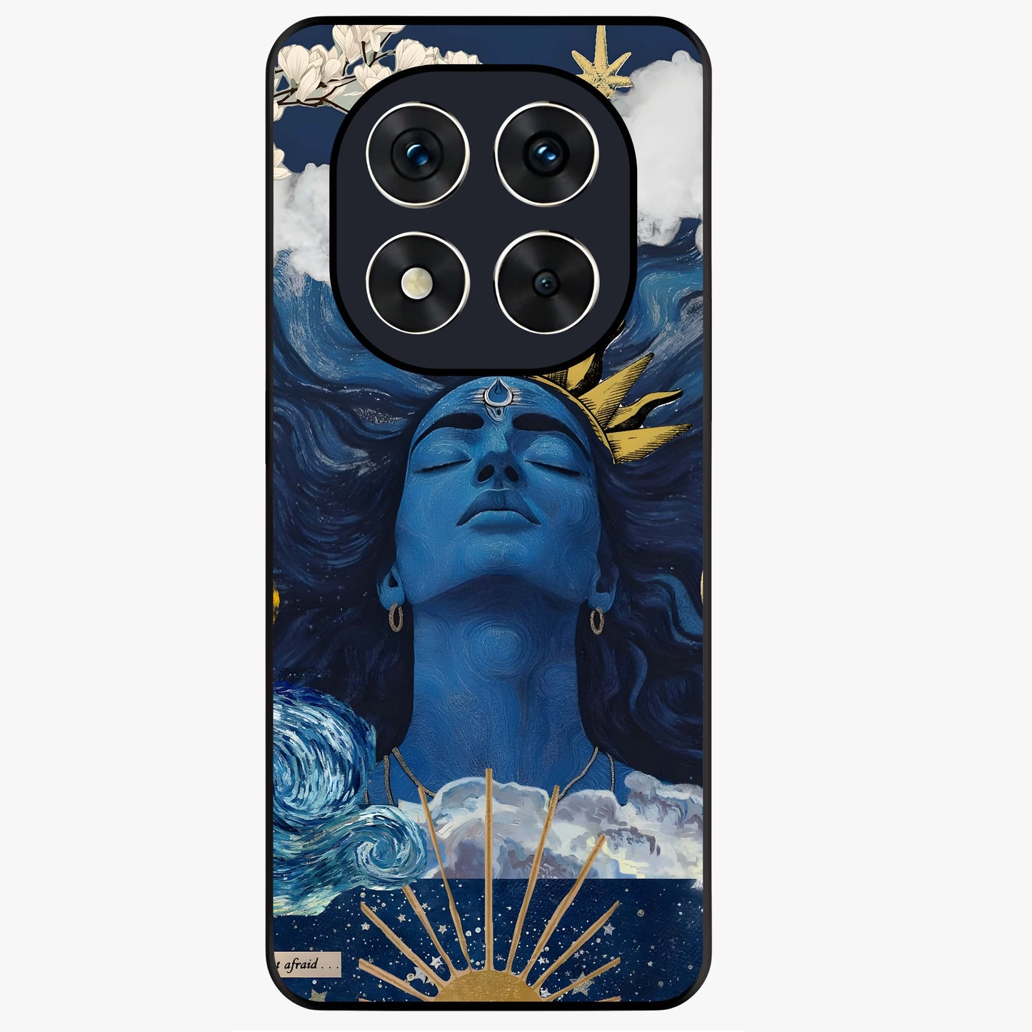 Aesthetic Lord Shiva Glass Case showing flat back view with divine Shiva artwork and glossy glass finish.