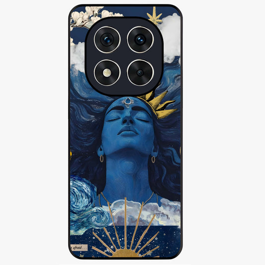 Aesthetic Lord Shiva Glass Case showing flat back view with divine Shiva artwork and glossy glass finish.