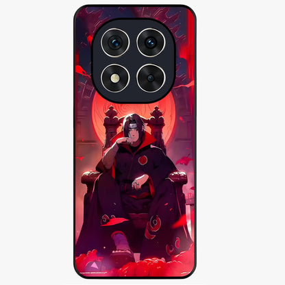 Blood Moon Sovereign Glass Case showing flat back view with mystical blood moon artwork and glossy glass finish.