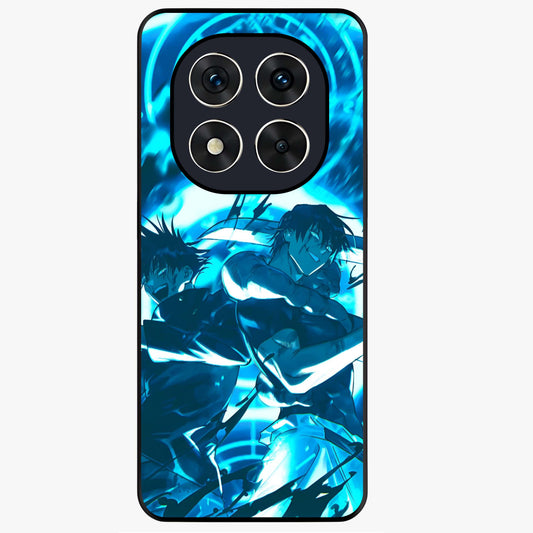 Cursed Energy Clash Glass Case showing flat back view with intense cursed energy artwork and glossy glass finish.