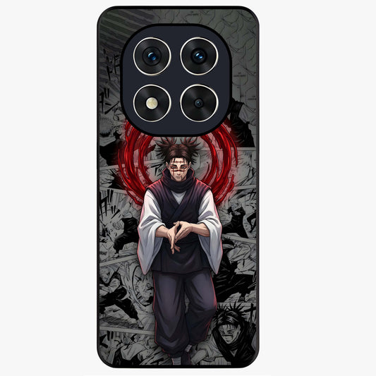 Cursed Ritual Ascension Glass Case showing flat back view with dark ritual themed artwork and glossy glass finish.