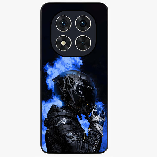 Cyber Sentinel Protocol Glass Case showing flat back view with futuristic cyber themed artwork and glossy glass finish.