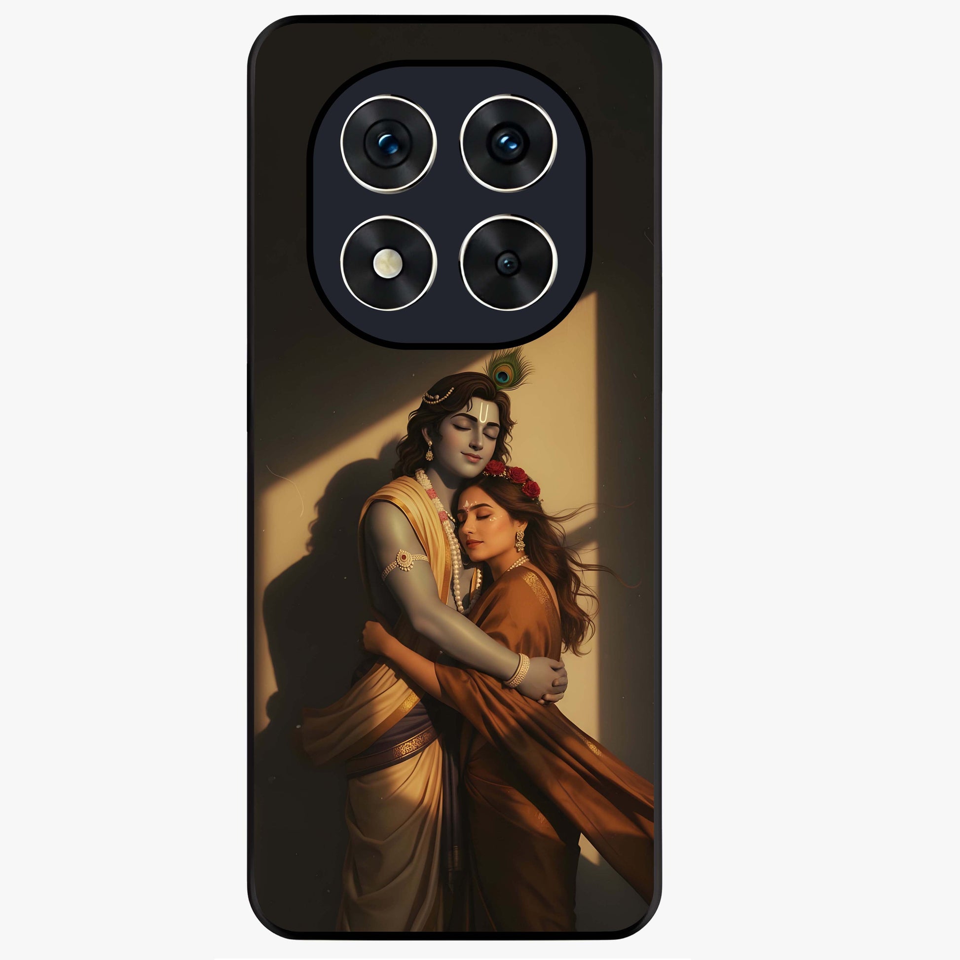 Divine Eternal Love Glass Case showing flat back view with spiritual love themed artwork and glossy glass finish.