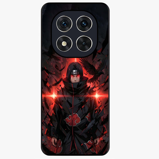 Focused Blade Discipline Glass Case showing flat back view with warrior sword themed artwork and glossy glass finish.