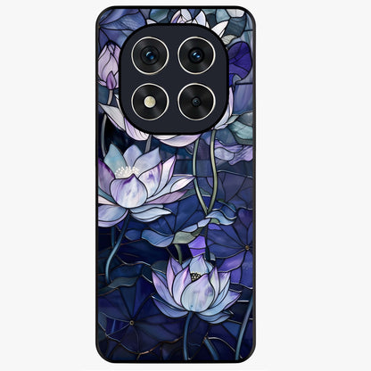 Gloss Petal Rush Glass Case showing flat back view with glossy flower petal artwork and smooth glass finish.