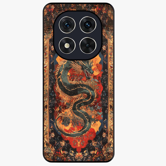 Inferno Dragon Soul Glass Case showing flat back view with fiery dragon artwork and glossy glass finish.