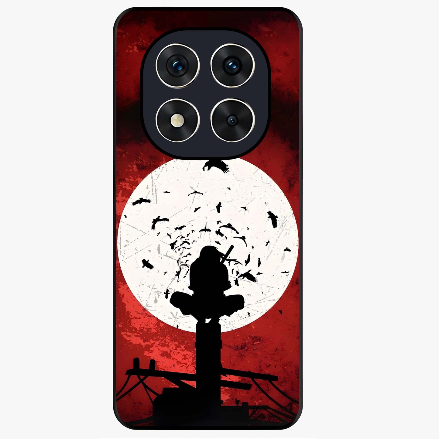 Itachi Limited Edition Naruto Anime Glass Case showing flat back view with iconic anime character artwork and glossy glass finish.
