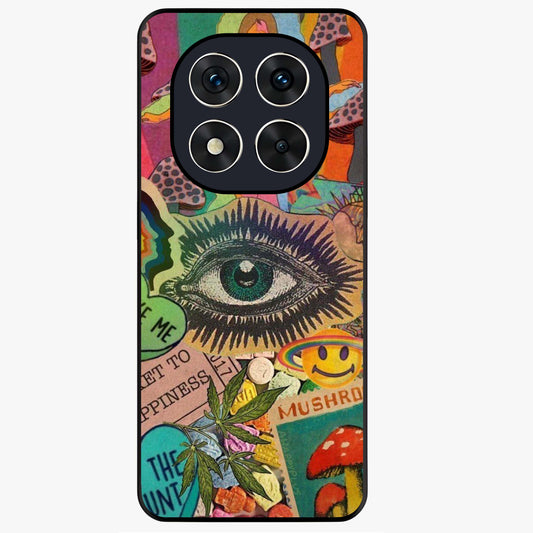 Mystic Eye Wonderland Glass Case showing flat back view with mystical eye themed artwork and glossy glass finish.