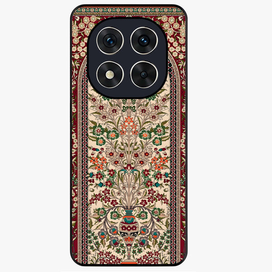 Persian Inspired Glass Case showing flat back view with ornate Persian style pattern artwork and glossy glass finish.