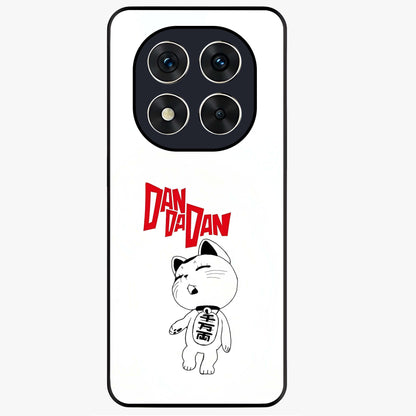 Playful Spirit Charm Glass Case showing flat back view with cheerful charm themed artwork and glossy glass finish.