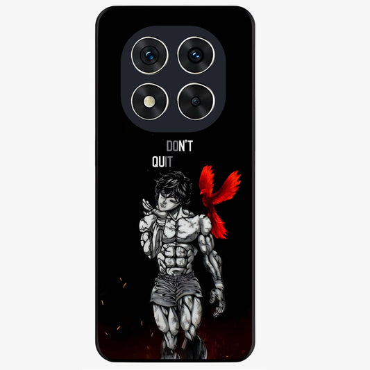 Rise Beyond Limits Glass Case showing flat back view with motivational typography artwork and glossy glass finish.