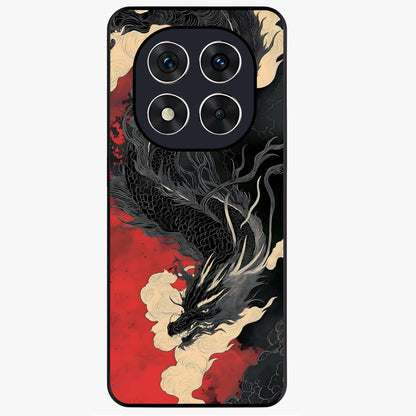 Shadow Dragon Fury Glass Case showing flat back view with fierce dragon artwork and glossy glass finish.