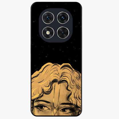 Shri Krishna Art Glass Case showing flat back view with devotional Krishna artwork and glossy glass finish.