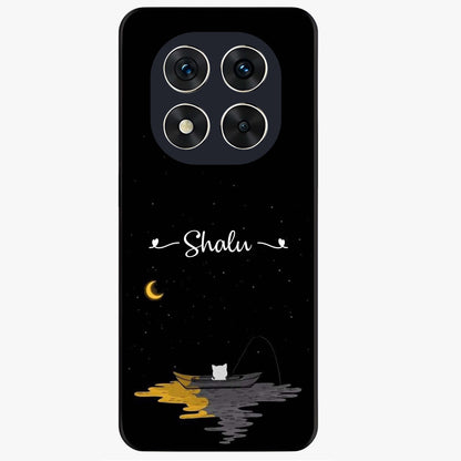 Silent Night Row Glass Case showing flat back view with calm night themed artwork and glossy glass finish.