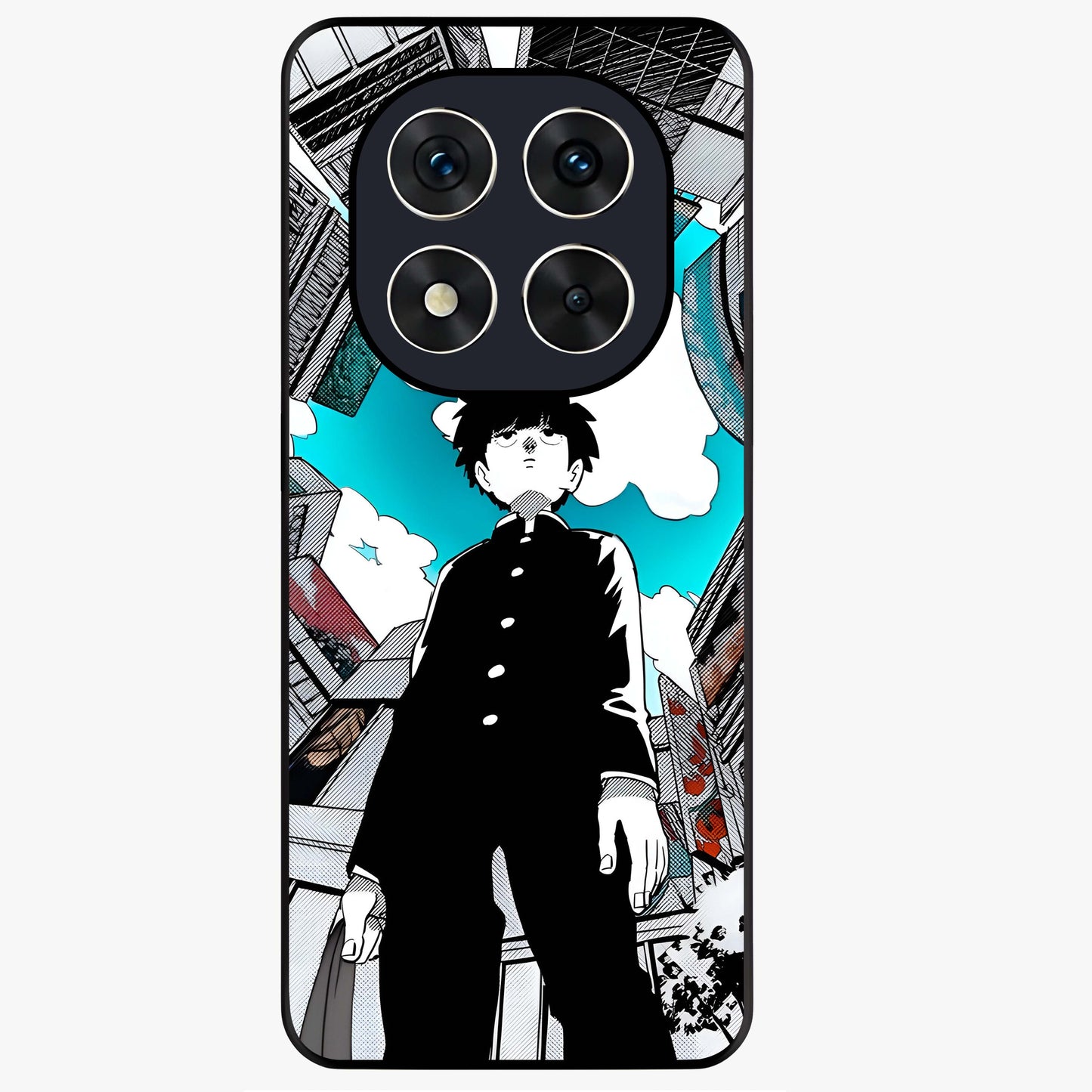 Silent Psychic Awakening Glass Case showing flat back view with mystical psychic themed artwork and glossy glass finish.