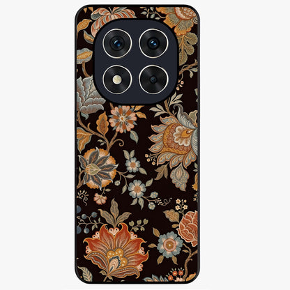 Vintage Floral Dream Glass Case showing flat back view with classic floral artwork and glossy glass finish.
