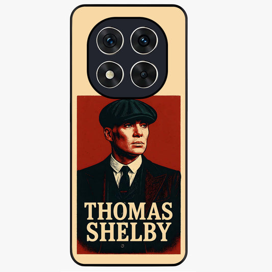 Vintage Mafia Authority Glass Case showing flat back view with bold vintage mafia inspired artwork and glossy glass finish.
