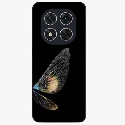 Whispers Of Wings Glass Case showing flat back view with graceful wing inspired artwork and glossy glass finish.