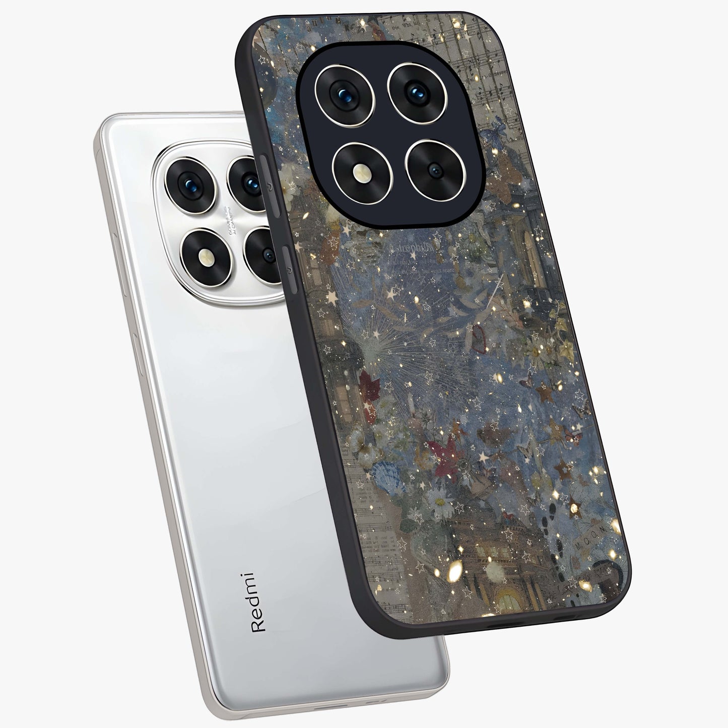 Aesthetic Astrolophia Glass Case displayed in angled mockup highlighting artistic aesthetic elements and smooth glass surface.