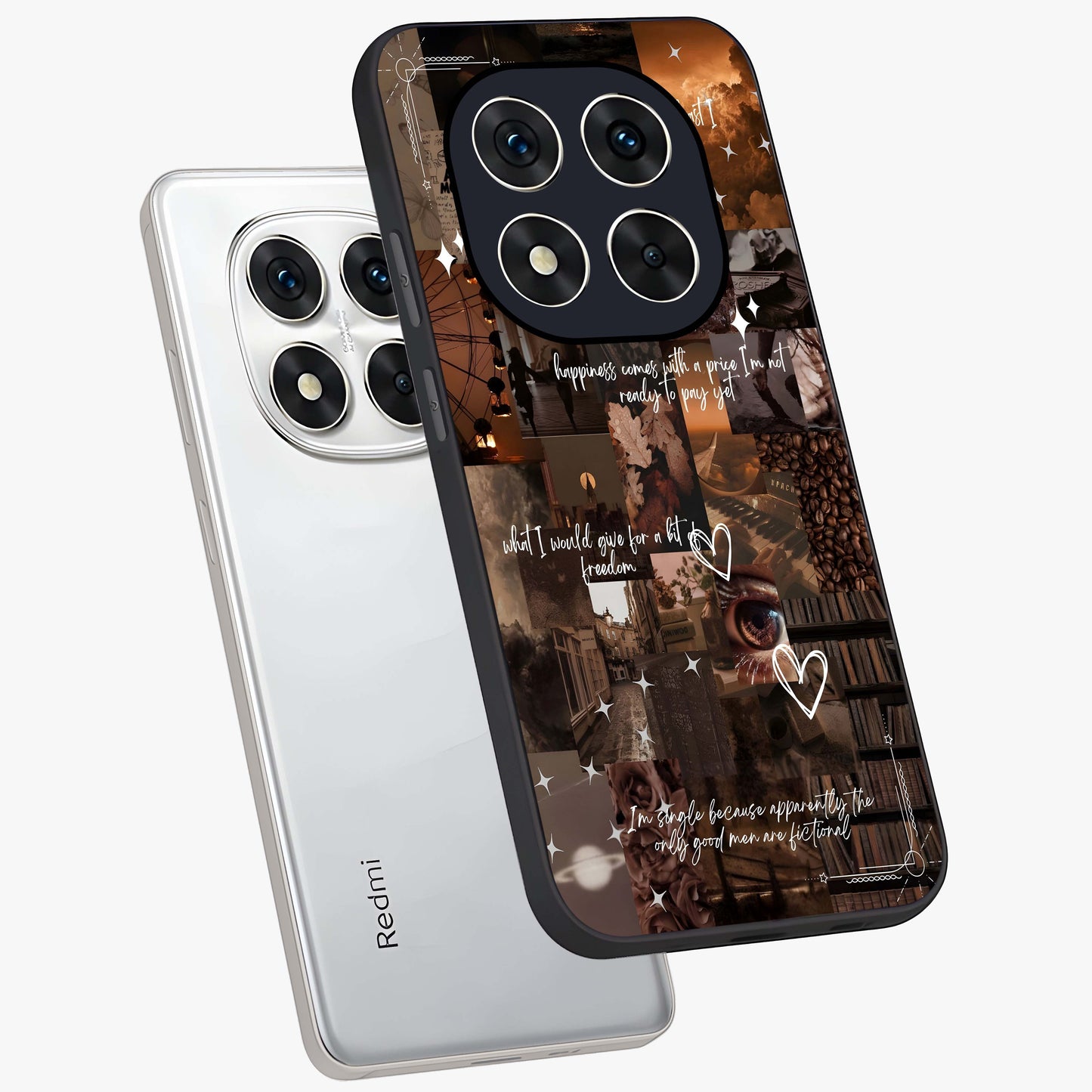 Bittersweet Aesthetic Chaos Glass Case displayed in angled mockup highlighting expressive abstract artwork and edgy aesthetic theme.
