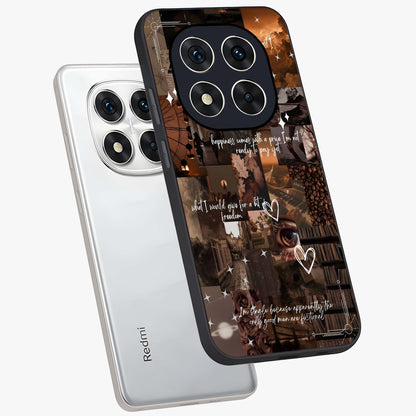 Bittersweet Aesthetic Chaos Glass Case displayed in angled mockup highlighting expressive abstract artwork and edgy aesthetic theme.