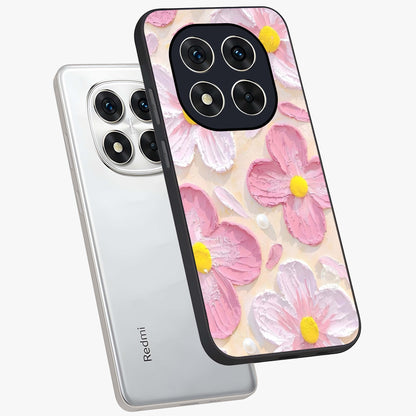 Blush Bloom Texture Glass Case displayed in angled mockup highlighting subtle bloom pattern with aesthetic pastel design.