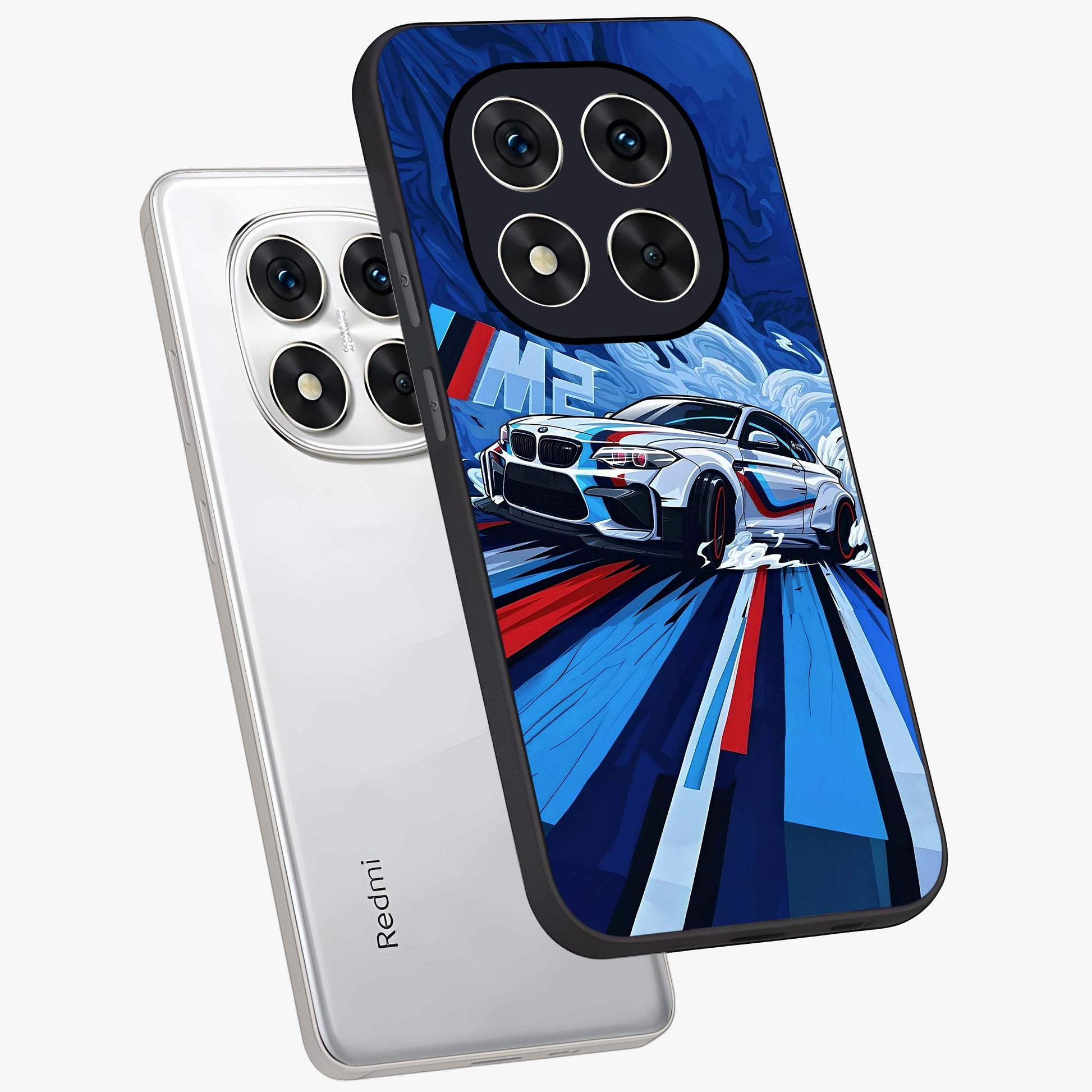 Drift Power Rush Glass Case displayed in angled mockup highlighting powerful drift car design with sporty aesthetic style.