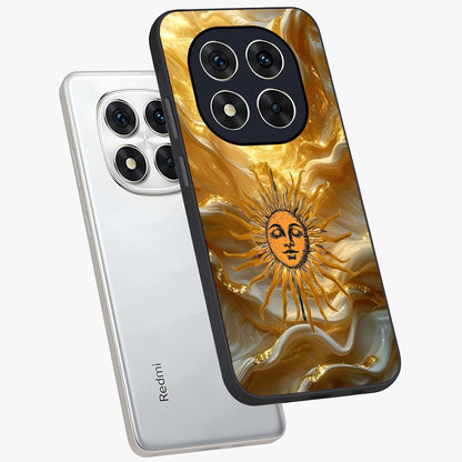 Eternal Golden Glow Glass Case displayed in angled mockup highlighting glowing golden aesthetic design with elegant style.