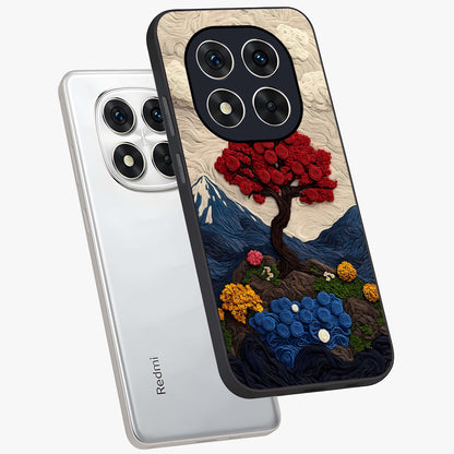 Eternal Nature Tapestry Glass Case displayed in angled mockup highlighting detailed botanical pattern with artistic aesthetic.