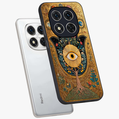 Ethereal Evil Eye Glass Case displayed in angled mockup highlighting protective evil eye symbol with spiritual aesthetic design.