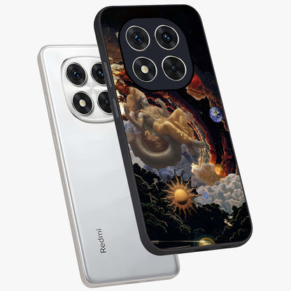 Galactic Divine God Glass Case displayed in angled mockup highlighting powerful celestial deity illustration with galactic aesthetic.