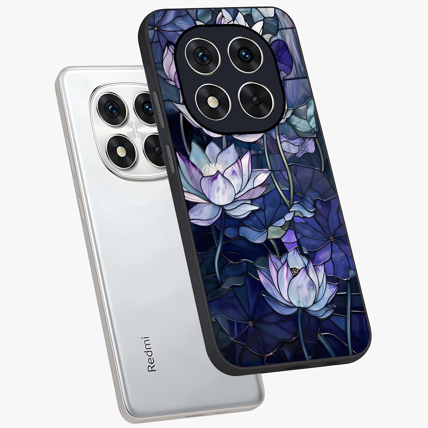 Gloss Petal Rush Glass Case displayed in angled mockup highlighting vibrant petal design with elegant floral aesthetic.