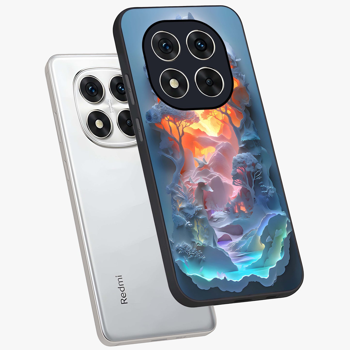 Glow Forest Portal Glass Case displayed in angled mockup highlighting mystical forest design with magical glowing aesthetic.