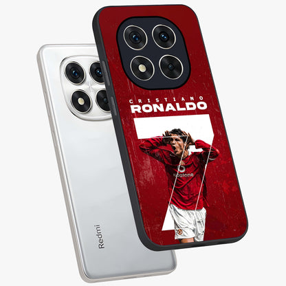 Goal Celebration Legacy Glass Case displayed in angled mockup highlighting energetic sports celebration design with bold athletic theme.