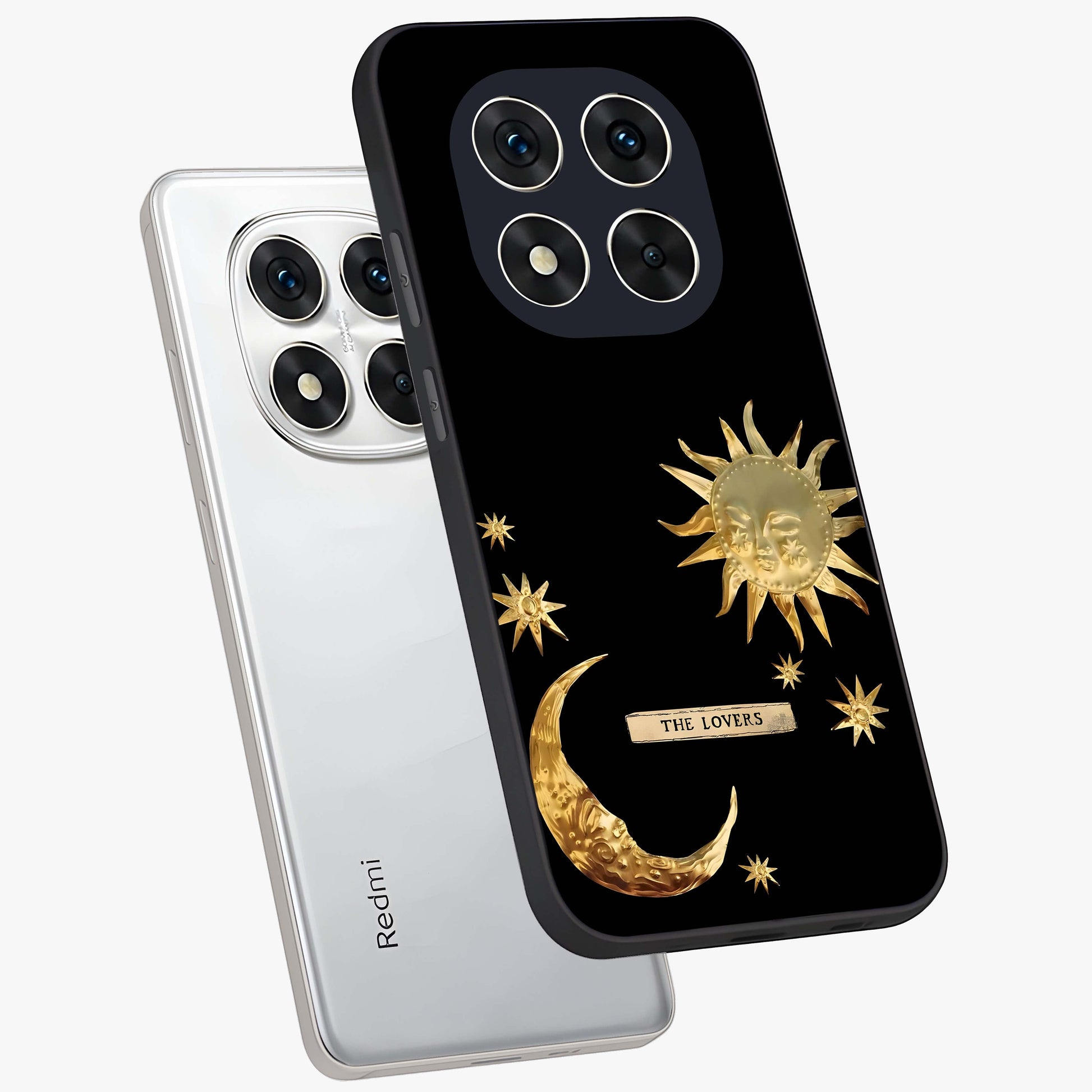 Gold Sun Blush Glass Case displayed in angled mockup highlighting radiant sun design with warm golden aesthetic.